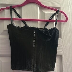 SHEIN Black Lace Crop Top